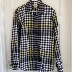 Lacoste Checkered Buttondown Relaxed Fit Long Sleeve Men’s 40